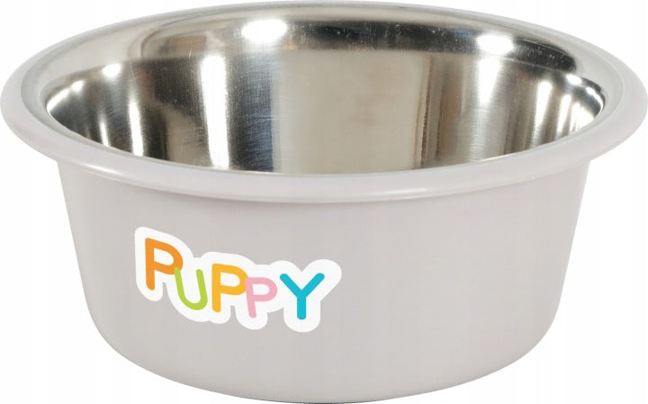Miska metalowa PUPPY z podstawką antypoślizgową 850 ml 16,5cm asny brąz Zolux