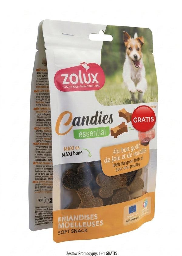 Miękkie przysmaki treningowe dla psa CANDIES maxi kostki 150g + 1 GRATIS