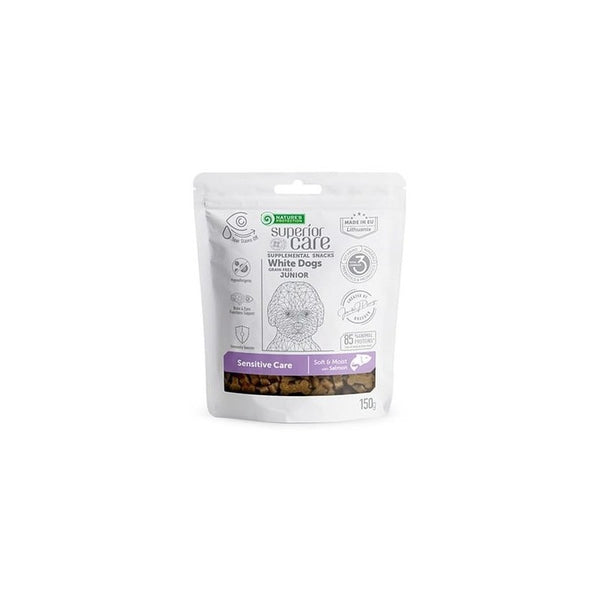 White Dogs with Salmon Junior All breeds 150g Nature's Protection.